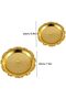 2pcs Round Metal Serve Tray,Decorative Serving Trays Platter for Home Decor Kitchen Dessert Breakfast Reusable Golden 10 inch and 8 inch (Gold) - 2