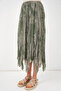 Women's Asymmetrical Tulle Chiffon Skirt 1477 - Çağla - 4