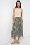Women's Asymmetrical Tulle Chiffon Skirt 1477 - Çağla