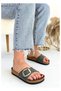 Bellamor Shoes Women's Thick Buckle Cork Sole Slippers - 4