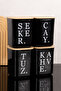 4-Pack 900 ml Bamboo Lid Transparent Labeled Tea & Sugar & Coffee & Salt Storage Container Black Acrylic Mica Jar - 5