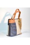 Brick Color Design Denim Patchwork Shoulder Bag (Adjustable Strap Gift) - 3