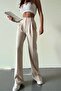 Cream Women's Draped Fabric Trousers