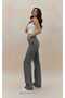Women's High Waist Anthracite Palazzo Jeans Lycra Smoked Jeans - 2