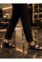Cooka Shoes Men's Black Velcro Genuine Leather Daily Sandals Orthopedic Comfortable Summer Shoes - 2