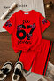 Girl's Shorts Set 67 Printed Red Set - 2