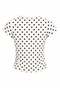 1004 Women's Cotton Square Neck Polka Dot Side Gather Detailed Crop T-Shirt Blouse White - 4