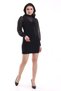 Women's Turtleneck See-Through Detail Deal Merch Sandy Fabric Mini Dress - 7