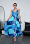 Long Oversized Dress with Halter Neck Detail and Backless Slit - 2