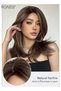 Wavy Layered Wig for Women Natural Soft Synthetic Heat Resistant Hair with Highlights for Wedding Cosplay Party Daily Wear (55cm,Brown Blonde) - 4