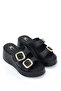 Dl 40 Genuine Leather Adjustable Buckle Slippers