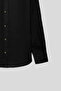 قميص Ds Damat Comfort أسود سادة 100% كتان - 6