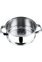 STAINLESS STEEL 6 PC COOKWARE SET WITH STEAMER, VICS06, SAUCEPAN - 16CM WITHOUT LID | CASSEROLE - 20 & 24CM WITH GLASS LID | STEAMER INSERT - 20CM - 2