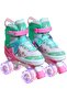Adjustable Kids Quad Roller Skates with Flashing LED Wheels, Comfortable High-Top Support