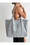 New Model Mega Large Size Denim Fabric Quality Both Daily and Stylish Hand and Shoulder Bag with Front Pocket - 2