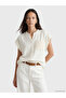 White Collared Embroidered Dobby Women's Shirt from Güli̇s Gi̇yi̇m - 4