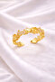 Women's Adjustable Gold Color Ring with Sea Shell, Dog and Star Figures - 3