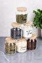 6-Piece Glass Spice Jar Set with Bamboo Lids, Vacuum Lids, Transparent Labeled Spice Jars, Dowry Set - 5