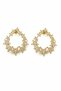 Yellow Color Zircon Stone Star Hoop Women's Steel Earrings