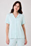 52806-26 Women's Short Sleeve Buttoned Pajama Set Soft Fabric Comfortable Fit Summer - 2
