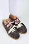 Barbella Women's Genuine Leather Anthracite Sneakers with Three Separate Alternative Laces - 4