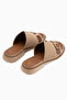 Gretha Beige Suede Buckle Women's Slippers - 6