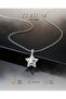 Double Layer Star Women's Steel Necklace Silver Color Zircon Stone 45 cm - 7