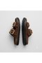 (Bianca) Thermo Non-Slip Sole Double Buckle Daily Women's Slippers Brown - 5