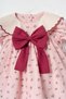 Baby Girl Dress with Big Bow and Crispy Floral Baby Collar - 8