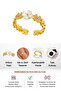 Women's Pearl-Looking Clover Flower Figured Adjustable Ring with Zircon Stone Gold Color Design - 4