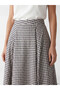 Vizyon New Season Plaid Flared Skirt with Zipper at the Waist - 3