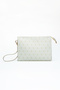 Zyn04 Set of 2 Women's Portfolio Handbag with Wrist Strap Stylish Portfolio Clutch Bag Set Gray/White - 7