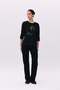 O-Neck Collar with Mesh Sleeves and Earrings for Girls, Three-Quarter Length with Stones