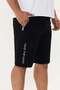 Men's Large Size Cotton Printed Letter Detailed Shorts Black -5133B - 4
