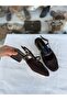 Women's Sandals Ballet Flats Short Thick Heeled Knitted - 2