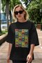 For the Love of Cats 122 Front Cat Printed Black Oversize T-Shirt 100% Cotton Unisex Cat Lover Premium Design - 5