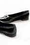 Zri̇n-133 Black Patent Leather Daily Women's Ballerinas with Stone Buckle - 5