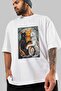 For the Love of Cats 52 Front Cat Printed White Oversize T-Shirt 100% Cotton Unisex Cat Lover Premium Design - 3