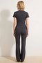 Women's Plus Size Crop Top Spanish Flare Suit Crew Neck Short Sleeve Casual Knitted Daily Modern - 5