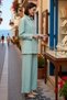 Women's Plus Size Oversize Linen Blend Shirt Pants Set Long Sleeve Standard Collar Relaxed Fit - 2
