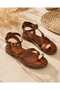 Minerva Macrame Detailed Women's Sandals - Soft Flat Sole, Casual Comfortable - 2