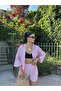 Pink Tensel Oversize Shirt Shorts Set - 2