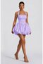 Imported Full Lycra Modal Fabric and Woven Fabric Lined Back Elasticated Mini Balloon Dress-Li̇la - 4