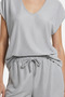 V-Neck Textured Relaxed Fit Shiny T-Shirt - 4