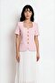 Lorin Short Sleeve Jacket & Pleated Skirt Set Pink - 3