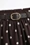 Belted Polka Dot Skirt 26112 - Brown - 5