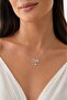 316L Steel Chain Silver Color Bow Model Zircon Stone Detailed Women's Necklace - 2
