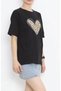 February 14th valentine's day leopard print oversize crew neck t-shirt - black - 2