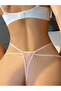 Pink Lace Thong with Bow Detail - 2