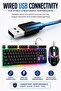 مجموعة لوحة مفاتيح وماوس للألعاب بإضاءة RGB، مجموعة كاملة من 104 مفتاح، مع إضاءة خلفية RGB - 3